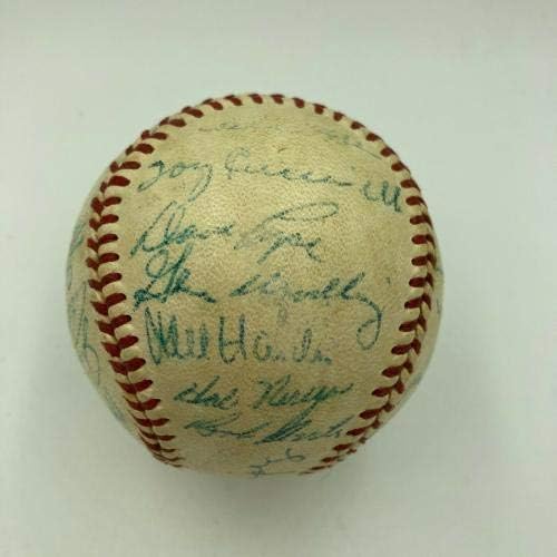 Тимот на Индијанците во Кливленд во 1956 година го потпиша Бејзбол во Американската лига Гроздобер Хариџ - автограмирани бејзбол
