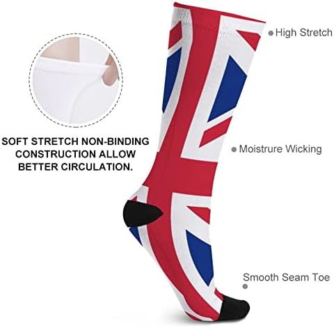 Знаме на Англија знаме Смешни чорапи над телето со високи цевки со кои се совпаѓаат за мажите жени