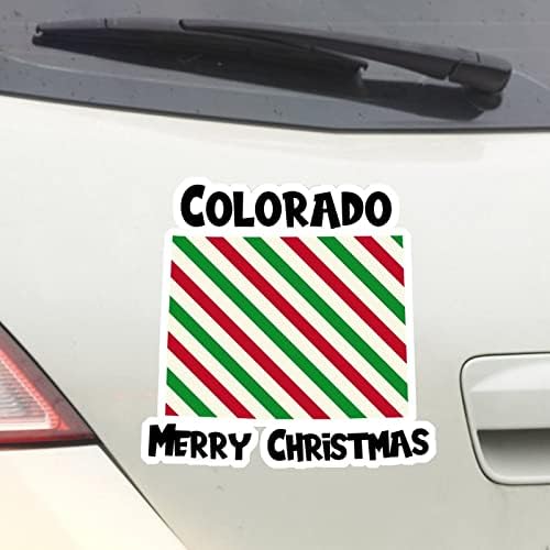 Колорадо Домашна држава Божиќни налепници Мери Божиќ Колорадо мапа за автомобили Декл Божиќна декорација прозорец Декл Винил Декал умре исечени