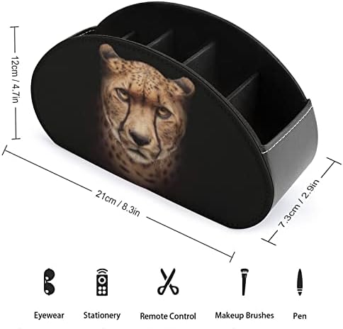 Cheetah лице изолиран ТВ далечински управувач на држачи за складирање на организатор кутија со 5 оддели за работна површина за домашна