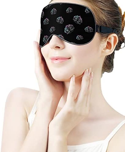 Индија лотос јога за спиење за слепите маски за очила за очи на очила за очи со прилагодлива лента за жени мажи ноќ