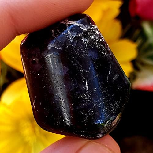 Иолит Природно заздравување Кристален скапоцен камен се сруши и полиран камен од Танзанија Африка 12