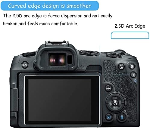 PCTC EOS R8 Заштитник на екранот за Canon EOS R8, [3+2Pack] 0,3 mm 9h тврдо време EOS R8 Темпречен стаклен екран