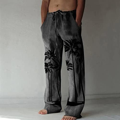Мажи Спортски Панталони Машка Мода Секојдневно Мало Печатење Памук и Печатени Џебни Панталони Со Врвка Големи Димензии 50 Панталони