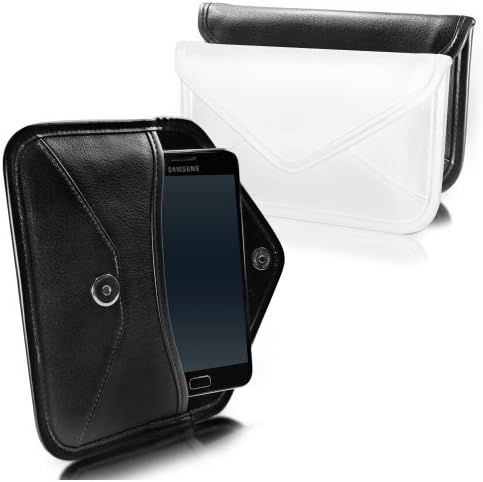 Boxwave Case Компатибилен со Vivo V23 - Елитна кожна гласник торбичка, синтетички кожен покрив дизајн на пликови за виво V23 - jet Black