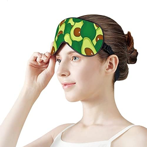 Авокадо храна за спиење маска за очи за очи со очите со прилагодлива лента за слепите за патувања за авиони