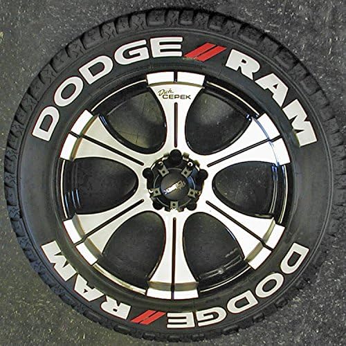 Налепници за гуми Dodge Ram Truck Tire Weming Acportory комплет-Лесен DIY постојан лепак на гума со чистач за допир 2oz / 18-21 инчни тркала