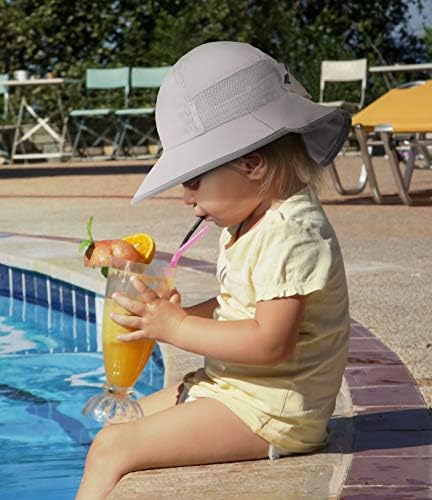 Заштита на сонце upf 50+ Детска ширина на вратот, прилагодлива сафари сончева капа