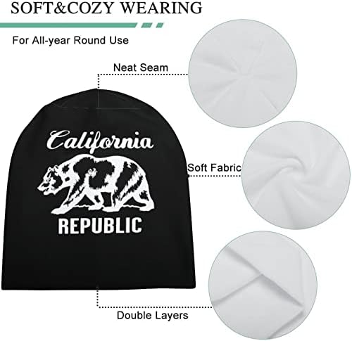 Република Калифорнија Гроздобер бела мечка капаче меко топло целосна пулвер капа за череп капа за спиење за унисекс