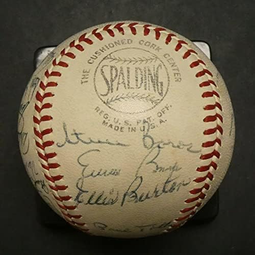 1963 година Чикаго Коцки потпишаа бејзбол банки Санто Брок 27 автоматски w/целосна буква на ЈСА - автограмирани бејзбол