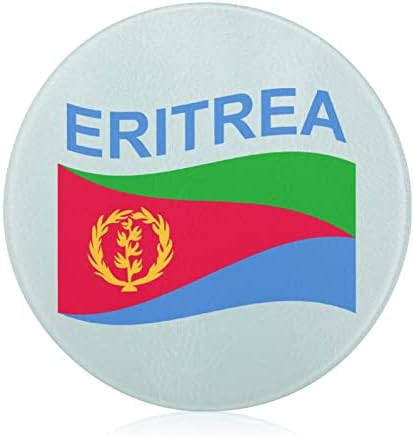 Знаме На Еритреја Даска За Сечење Стакло Тркалезна Кујна Украсни Блокови За Сечкање Душеци Послужавник За Храна За Мажи Жени