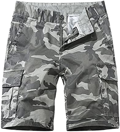 Озммјан карго шорцеви за мажи, летни панталони со копчиња за џебни патенти цврсти лежерни алатки за кратки панталони