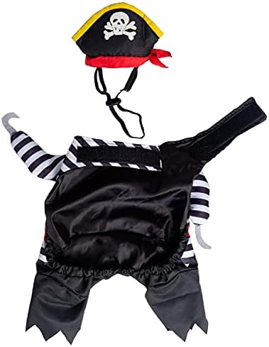 Костим на пиратски костими на миленичиња Креве | Костим за миленичиња со оружје, пиратска капа, туника и наметка - совршен за Божиќен