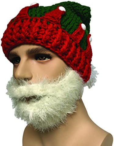 Кафејмали унисекс Божиќна зимска плетена капчиња од капчиња од брада, брадести капачиња со брада брада