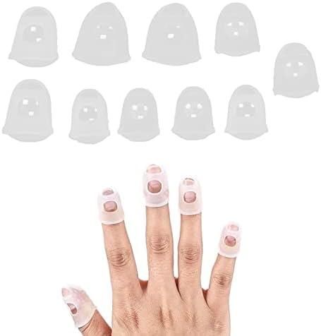 Заштита на прсти од 10 парчиња мултифункционални еластични совети за силиконски прсти за заштита на прсти за заштита на прсти