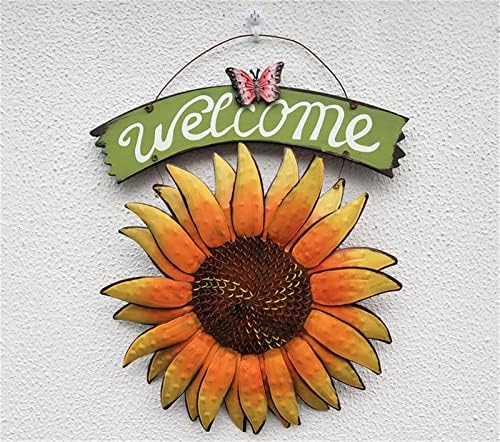 Seaisee 12 x15 гроздобер висина пеперутка сончоглед добредојде знак гроздобер декор на сончоглед за врата што виси дома