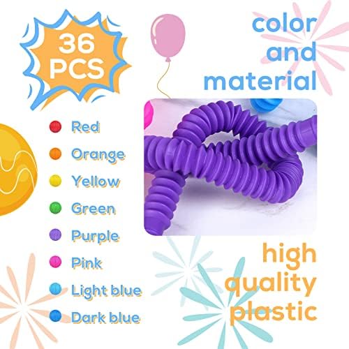 36 пакувања мини поп цевки фигури играчки сензорни играчки за олеснување на стресот за деца забавни цевки за истегнување најголемиот