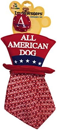 Импулатори на 4 -ти јули јули кучиња шамија костум на сите американски