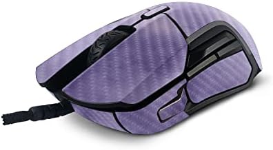 MOINYSKINS јаглеродни влакна кожа компатибилна со Steelseries Rival 5 Gaming глушец - Purple Airbrush | Заштитна, издржлива завршница