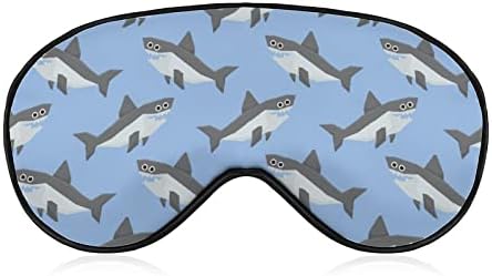 Симпатични ајкули за очи за очи за очи за очи со прилагодливи блокови од ленти, светло заслепеник за патување за спиење јога дремки
