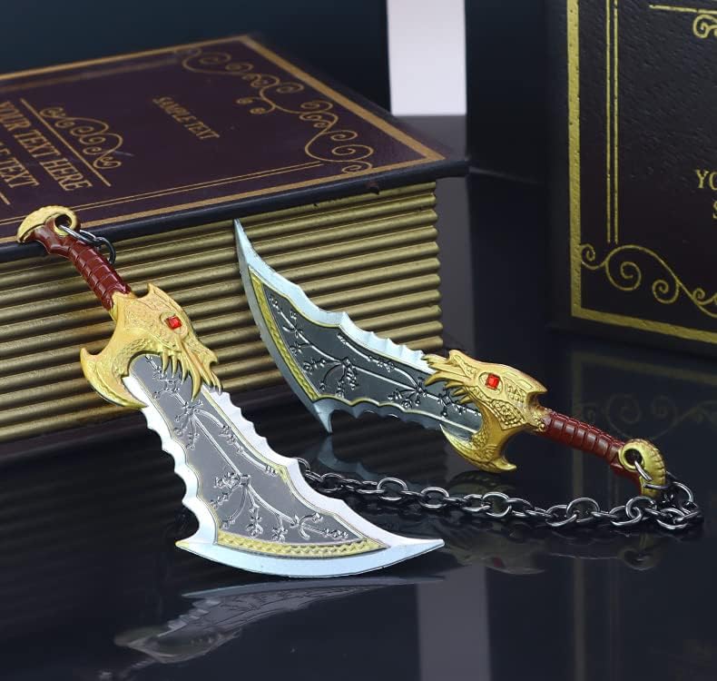 SuperBuybox God of War Kratos Blades of Chaos 2 Blades со ланци акциони фигури игра играчки колекција на клучеви за клучеви за подароци за подароци за ранец приврзок подарок