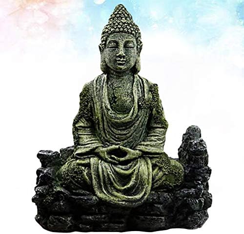 Балаку креативна смола Буда статуа Деликатна седење Буда фигура Рокери Камен декорација за аквариум за риби резервоар