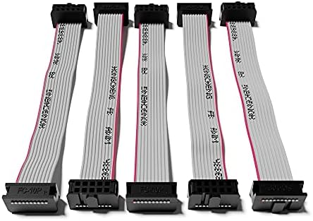 Excelvalley - 5 -пакет - кабли за напојување со рамна лента Eurorack Модуларен синтетичар на синтети [15см 6 “ - 10 до 10 пинови]