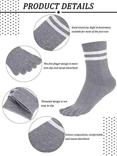 Hanенмаи 6 пара женски пети чорапи памук пет чорапи за пети за трчање на сепаратор на пети чорапи дишените жени атлетски чорап за жени