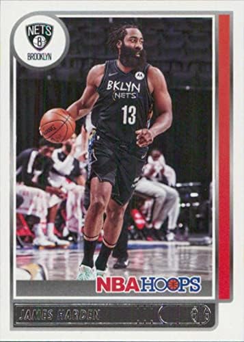 2021-22 Panini NBA Hoops 67 James Harden Brooklyn Nets Официјална кошаркарска картичка во НБА во сурова состојба