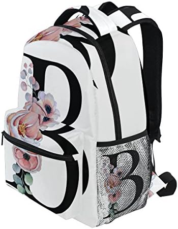 Tropicallife Letter B со цветни ранци, чанти од рамо за рамо за ракување со ранец за пешачење дневно, обични торби