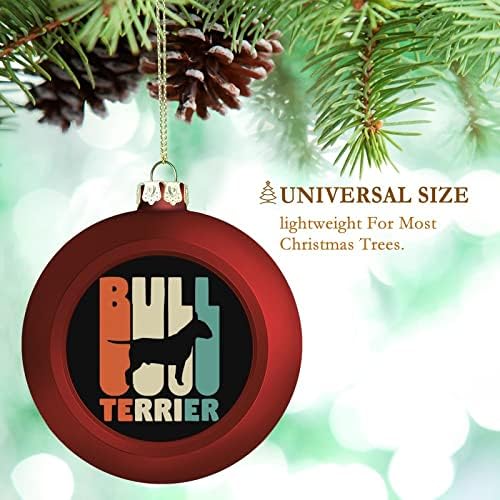 Гроздобер бик териер Божиќни топки украс за распрскувачки отпорен за шарм Божиќно дрво што виси декорација