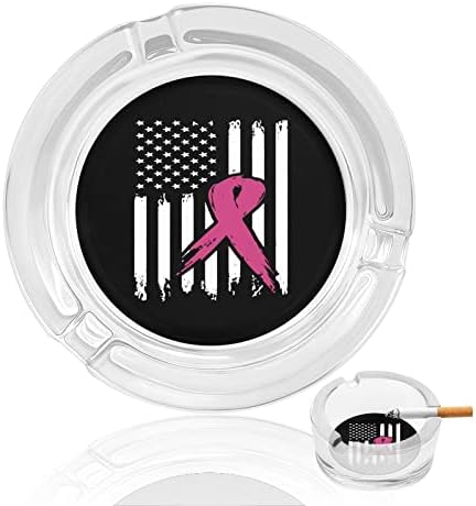Знаме за рак на дојка убаво моделирано густо стаклени пепелници класичен тркалезен држач за цигари канцеларија за десктоп декорација