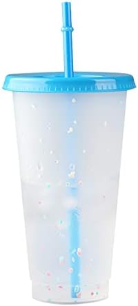 BSXGSE креативна вода чаша во боја чип чаша pp пластична слама чаша чип пластична транспарентна слама чаша 710ml ладна промена на температурата