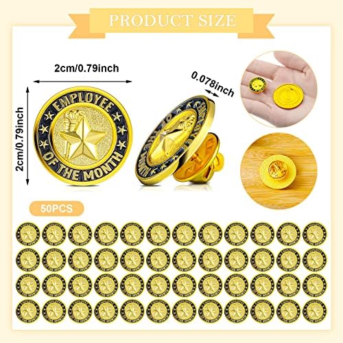 Zeyune 50 парчиња вработен во месецот Лапел Пин 3/4 инчи вработен емајл иглички благодарност за подароци на големо злато награди