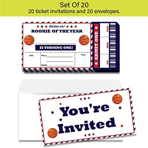 Gudiao 20 пакет кошарка 1 -ви роденденски билети за роденденска забава покани со коверти кошаркарски спортски билет