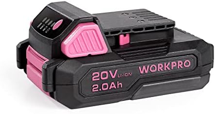 WORKPRO 20V 2.0 Ах Замена Ли-јонска Батерија ЗА 20v Розова Безжична Вежба Возач
