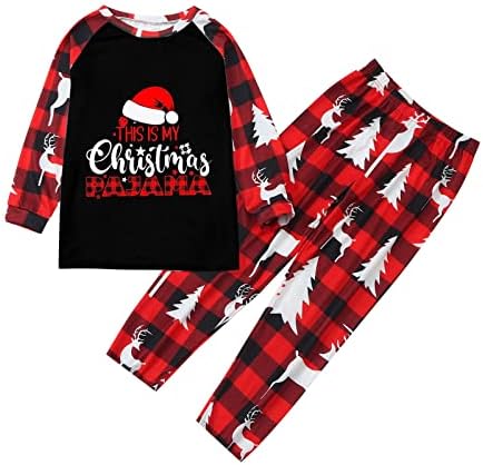 Diyago празник за појавување на семејни пижами, Божиќ со долги ракави маички и панталони поставуваат ноќни смешни PJS ноќни облеки