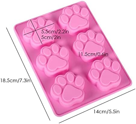Силиконски калапи со шепа 3 пакувања со кучиња со 6-розови мачки мачки шепа силиконски бонбони торта тава за печење тава силиконски