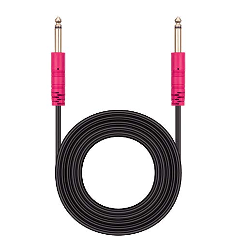 Кабел NC XQIN 1/4 инчен, 1/4 до 1/4 аудио кабелски кабелски кабелски инструмент Кабел 6.35mm Моно Jackек TS Небалансиран кабел за печ -звук компатибилен