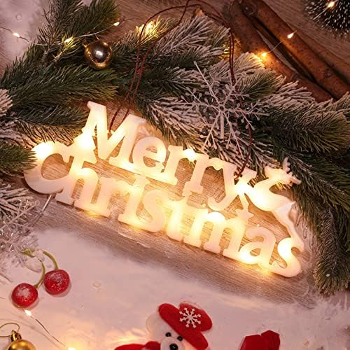 Среќен божиќен знак декор предводени светла топла светлина весела Божиќни букви за Божиќни забави