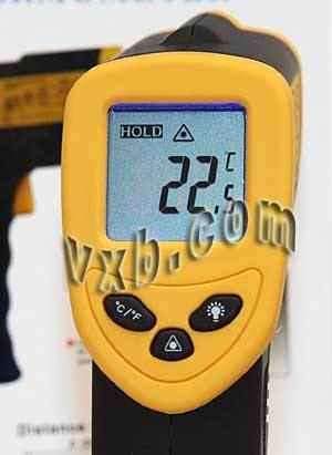 VXB Бренд Индустриски Инфрацрвен Дигитален Термометар Пиштол Со Ласерски Покажувач Големина На Алатката За Мерење: 155mm x 80mm x 40mm Термометар