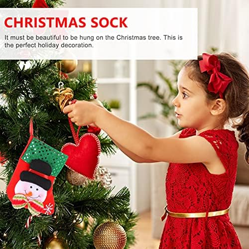 Veemoon Starking Fuller 3 парчиња Божиќни чорапи Божиќно дрво виси чорапи Божиќни плишани гноми, чорапи за подароци што висат