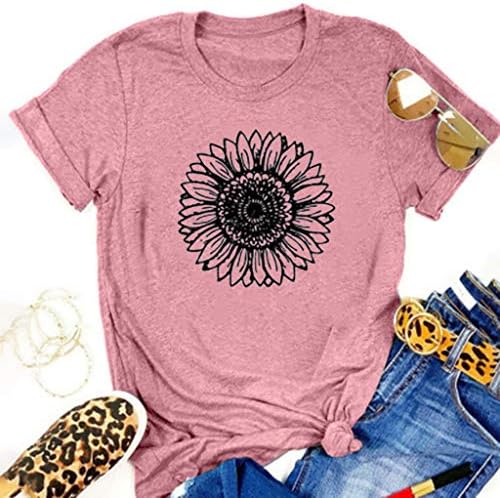 Вифуц кошули за тинејџери Девојки Смешни слатки маички Обични блузи за печатење на сума Флор Хавајски кошули за жени лето 2023 година