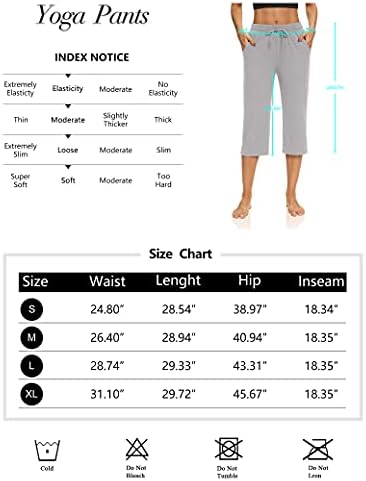 ZJCT женски јога капри панталони широки нозе влечење удобно лабава дневна пижама каприс за жени со џебови