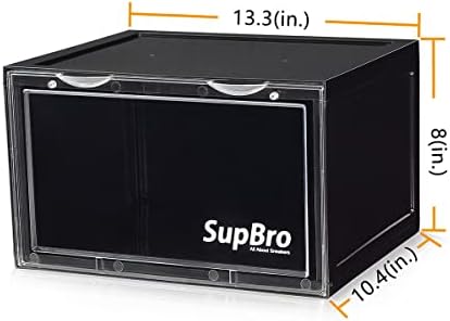 Crate Crate Crate Supbro -кутија за лесен пристап за складирање -Пластично преклопно складирање на екранот за прикажување на патики со