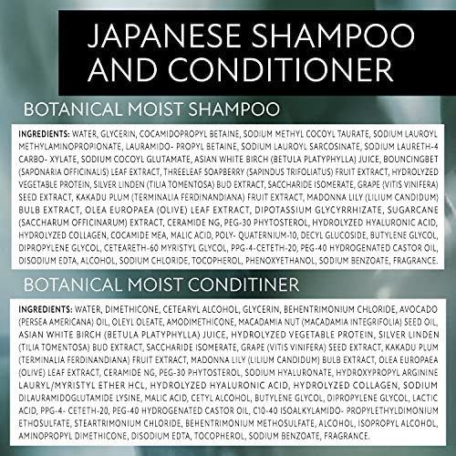Ботанист влажен шампон | Кајсија и јасмин | Јапонски не-силиконски хидрантен ботанички шампон за мека, сјајна, скроти коса