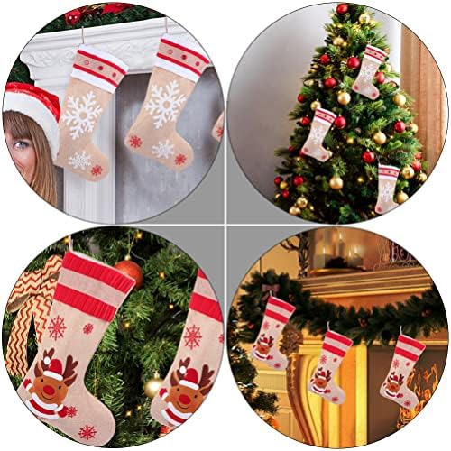 Toyvian Home Decoration 3 парчиња Божиќни чорапи ирваси снегулка снегница Божиќни чорапи бонбони за бонбони за подароци чорапи камин