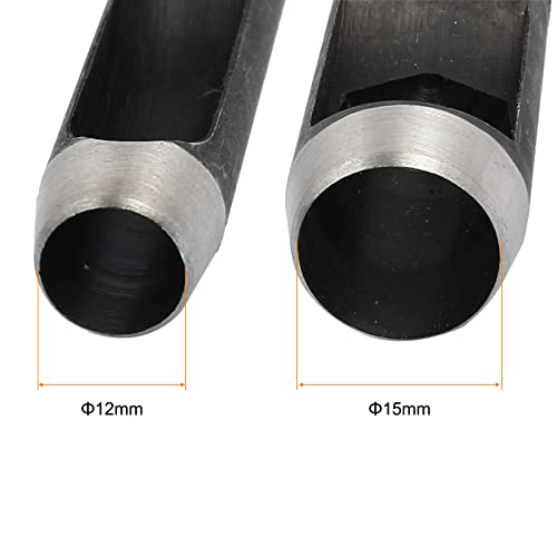 Uxcell кожен заптивка лента за појас за шуплива дупка за рака алатка за рака црна 12мм и 25мм диа