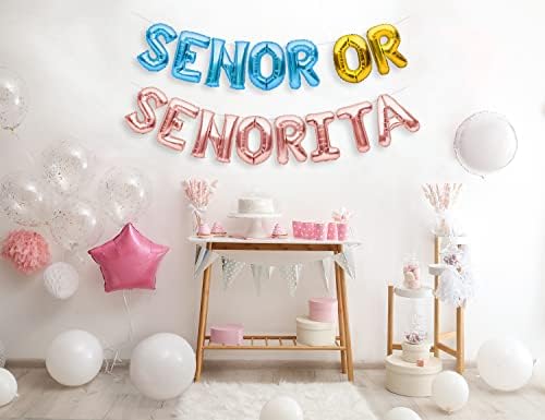 PartyForever Señor или Señorita балони Банер повеќебоен пол открива знак за украси за забави