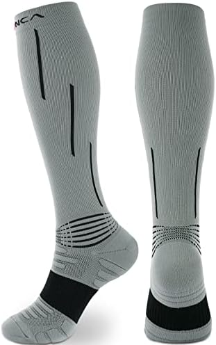 Чорапови за компресија на Нејка, медицински атлетски чорапи со теле за обновување на повреди и олеснување на болката, спортска заштита-1 пар, 20-30 mmHg